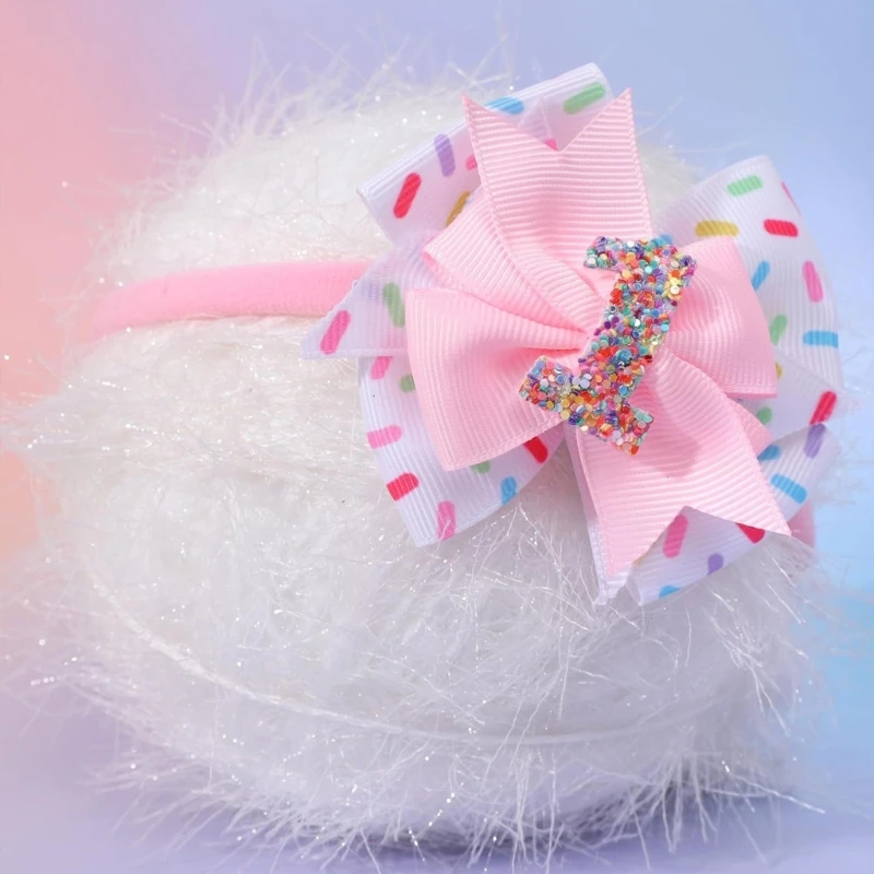 Sweet Ice Cream Themed Hair Bowknot for Girls Celebratory Headband/Hair Clip Photography Props for Birthdays Photoshoots