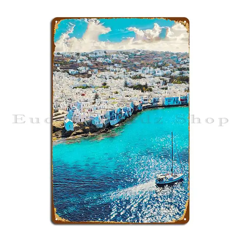 Summer In Mykonos Metal Signs Print Plates Wall Decor Wall Decor Sign Tin Sign Poster