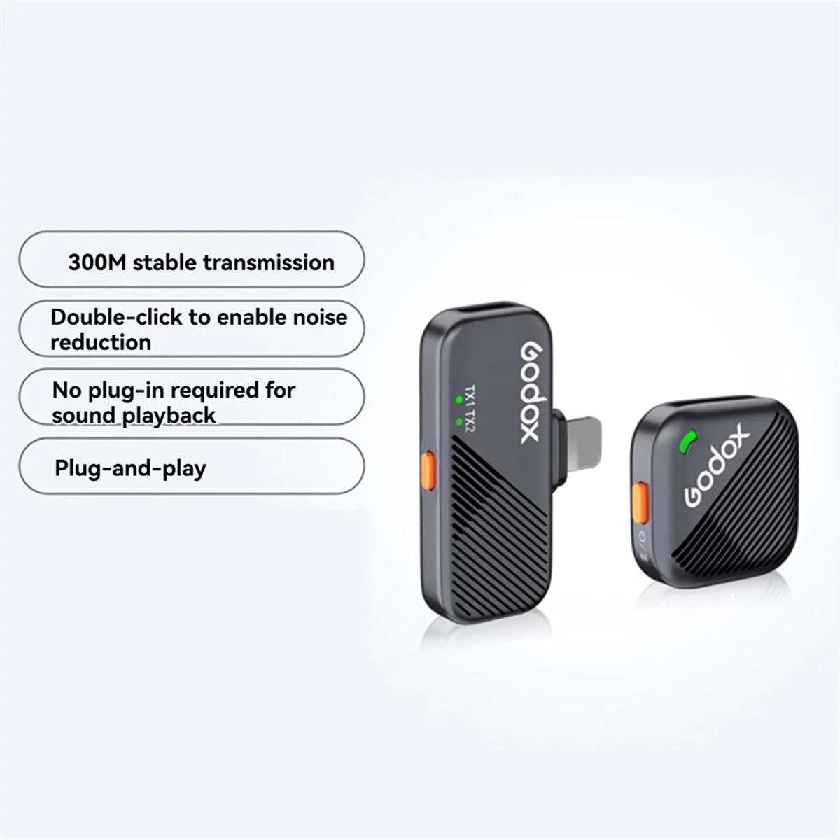 GODOX Mini Microphone 2.4GHz Wireless Microphone System Receiver Transmitter for Vlog Live Streaming B