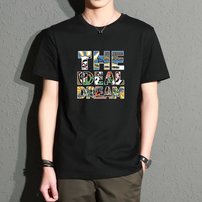 Shaoshao Men Short Sleeve T Shirt Summer New Style Round Neck Half-SleeveSlim Fit Large Size Tee Youth Base Shirt