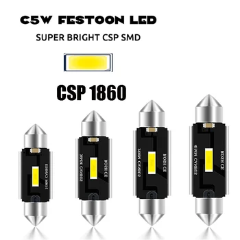 1X C5W C10W LED 31mm 36mm 39mm 41mm Festoon Kubbe Işık Süper Parlak CSP 1860 Led Otomatik Okuma Lambası Plaka Işığı 12 V Beyaz