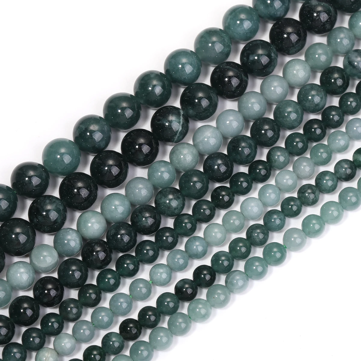 Guatemaltekischer Jadeit Natürlicher Edelstein Runde Lose Perlen für DIY Schmuck Armband Halskette Ohrringe Direkt vom Hersteller Perlen жадеит – Detail 3