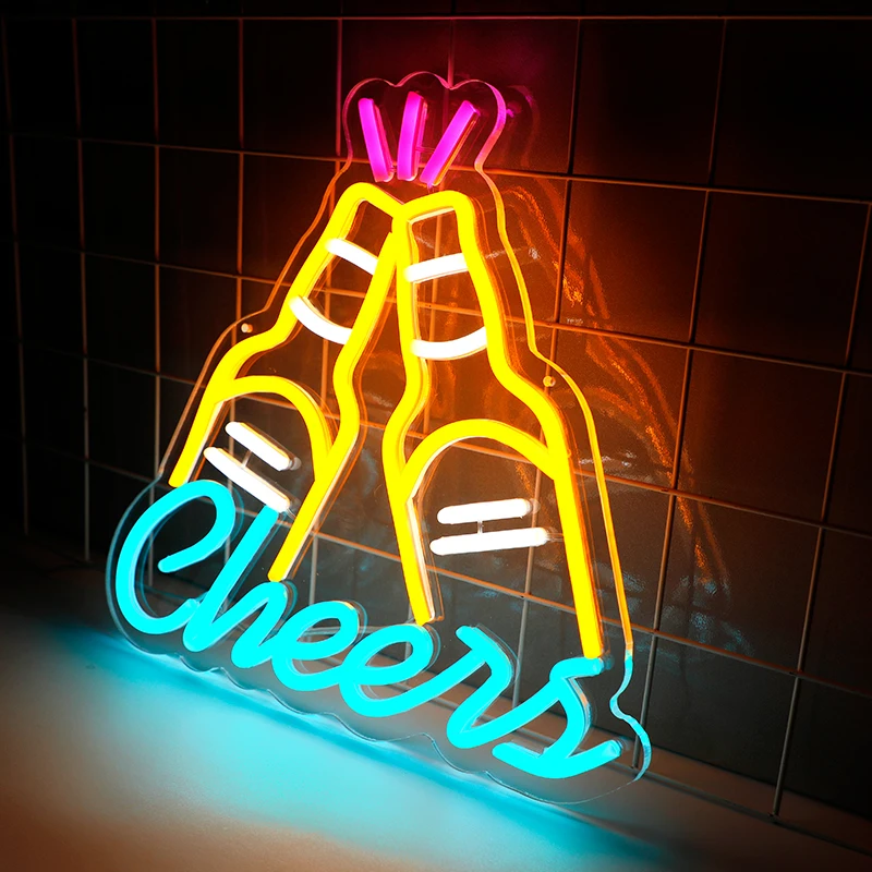 Cheers Neon Sign LED Neon Light  5V USB  Sign for Wall Decor USB Powered Bar Party Home Room Neon Decor