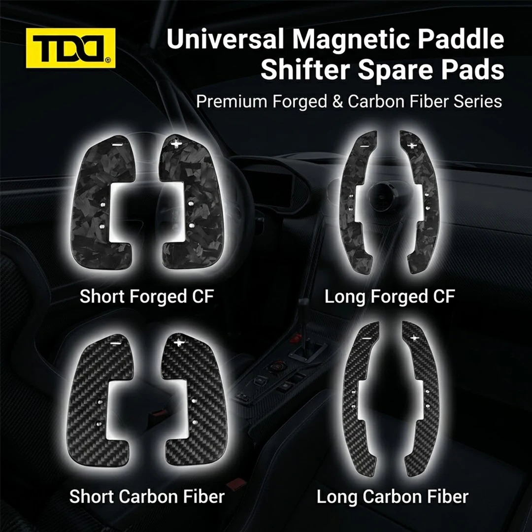 Carbon Fiber Spare Paddle Pads (No Base) Non-Blocking Turn Signal/High Beam Lever (Only Fit for Our Magnetic Shift Paddle Base)