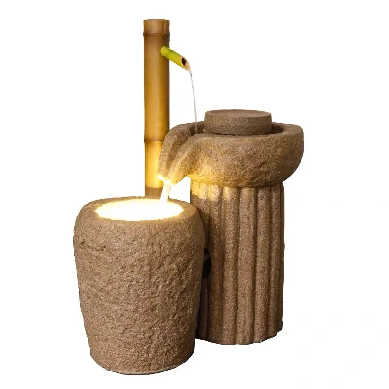 Garden flow ornaments Japanese garden stone mill water system landscape indoor and outdoor balcony fish pond landscaping decorat