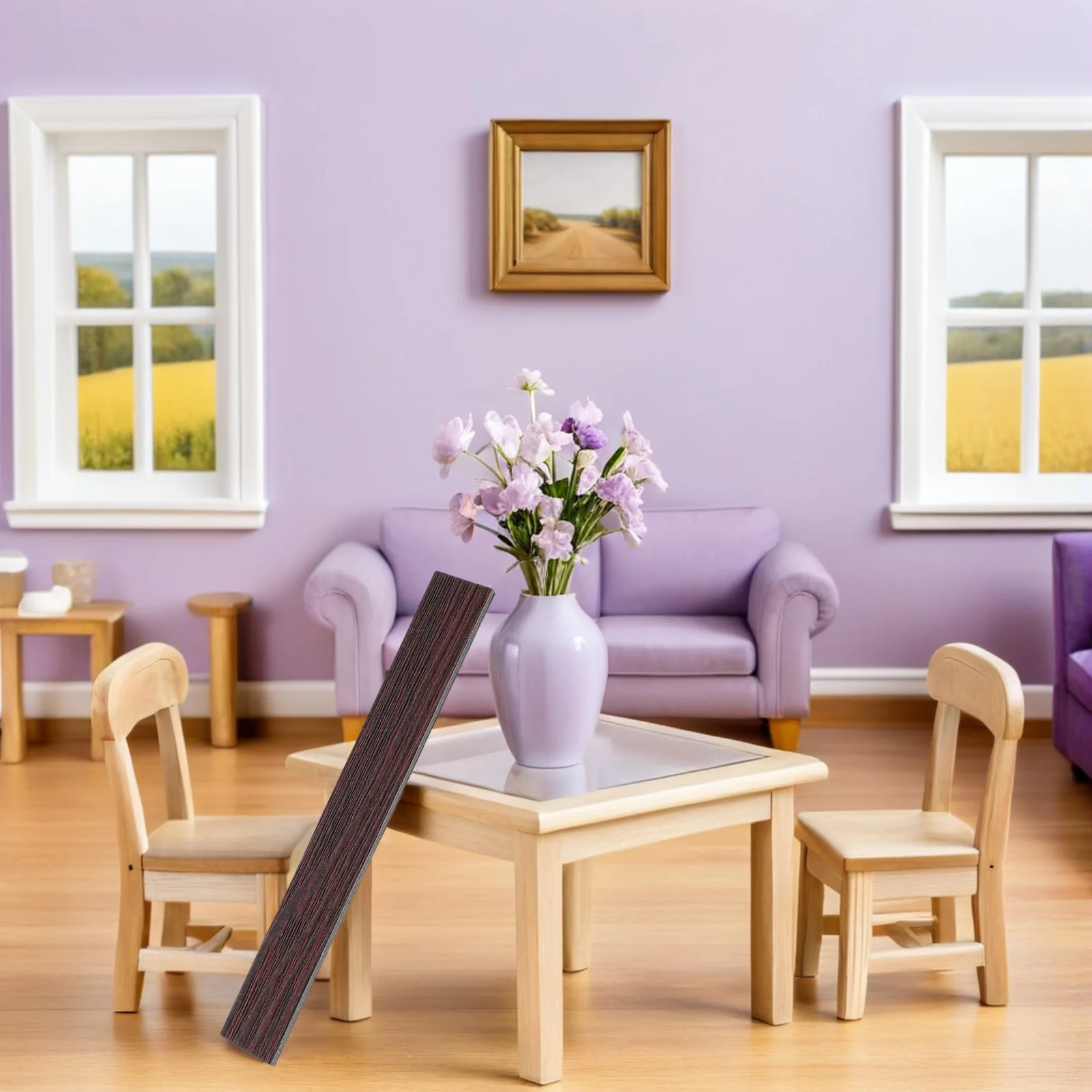 

40pcs Miniature Wood Flooring: 1:12 Scale Floor Boards Dollhouses Realistic Grain Floorboards For Diy Crafts & Model Collectors