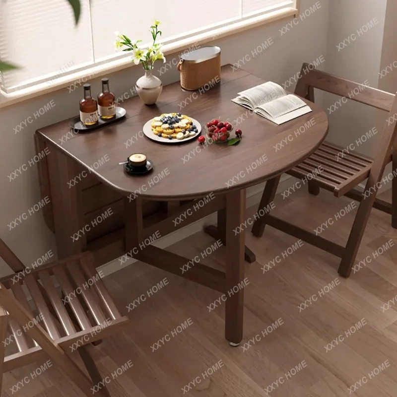 

SLDark Folding Dining Tables Slim Provincial Chic Modern Dining Tables Retro Mid Century Mesa Comedor Plegables Furniture For Ho