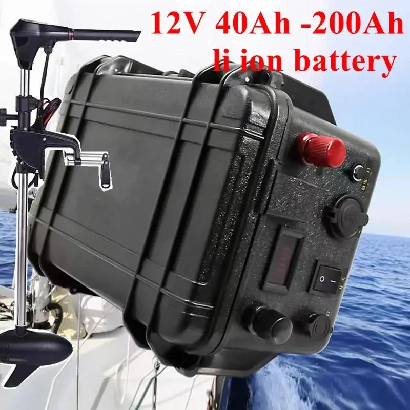 waterproof 12v 80Ah 100ah 60Ah 150Ah lithium battery 12v 200ah li ion for Trolling Motor Fishing Inflatable Boat camping EV