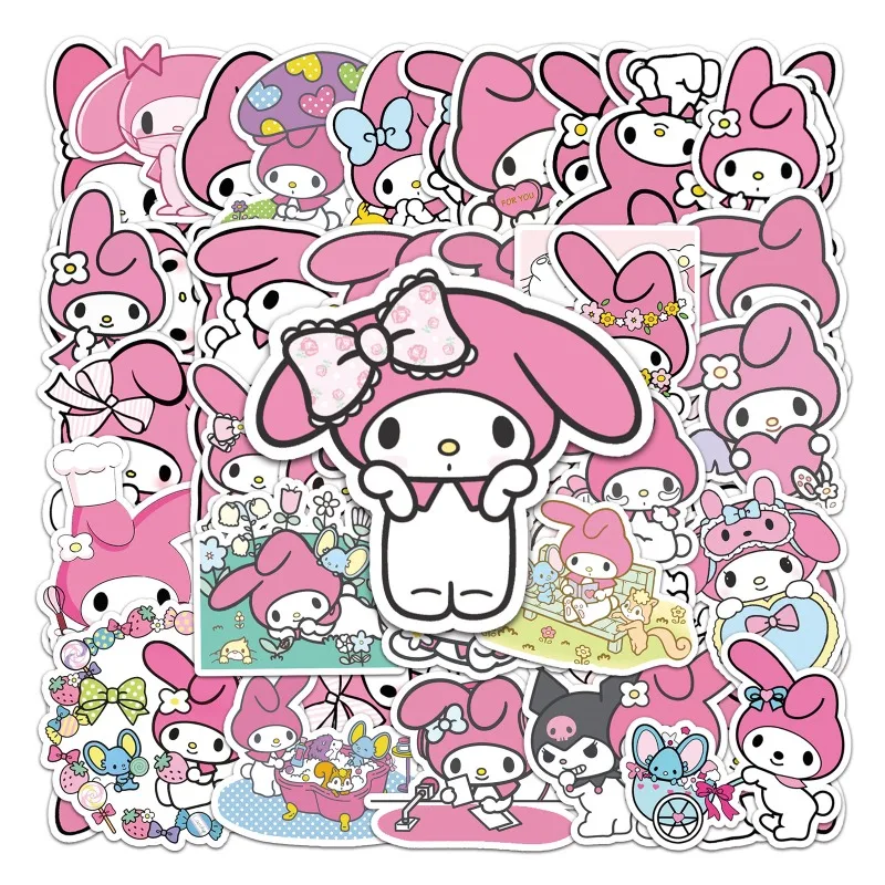 50 шт. Sanrio My Melody граффити наклейка водяная чашка для чемодана для ноутбука аксессуары для автомобиля скейтборда холодильника декоративная наклейка