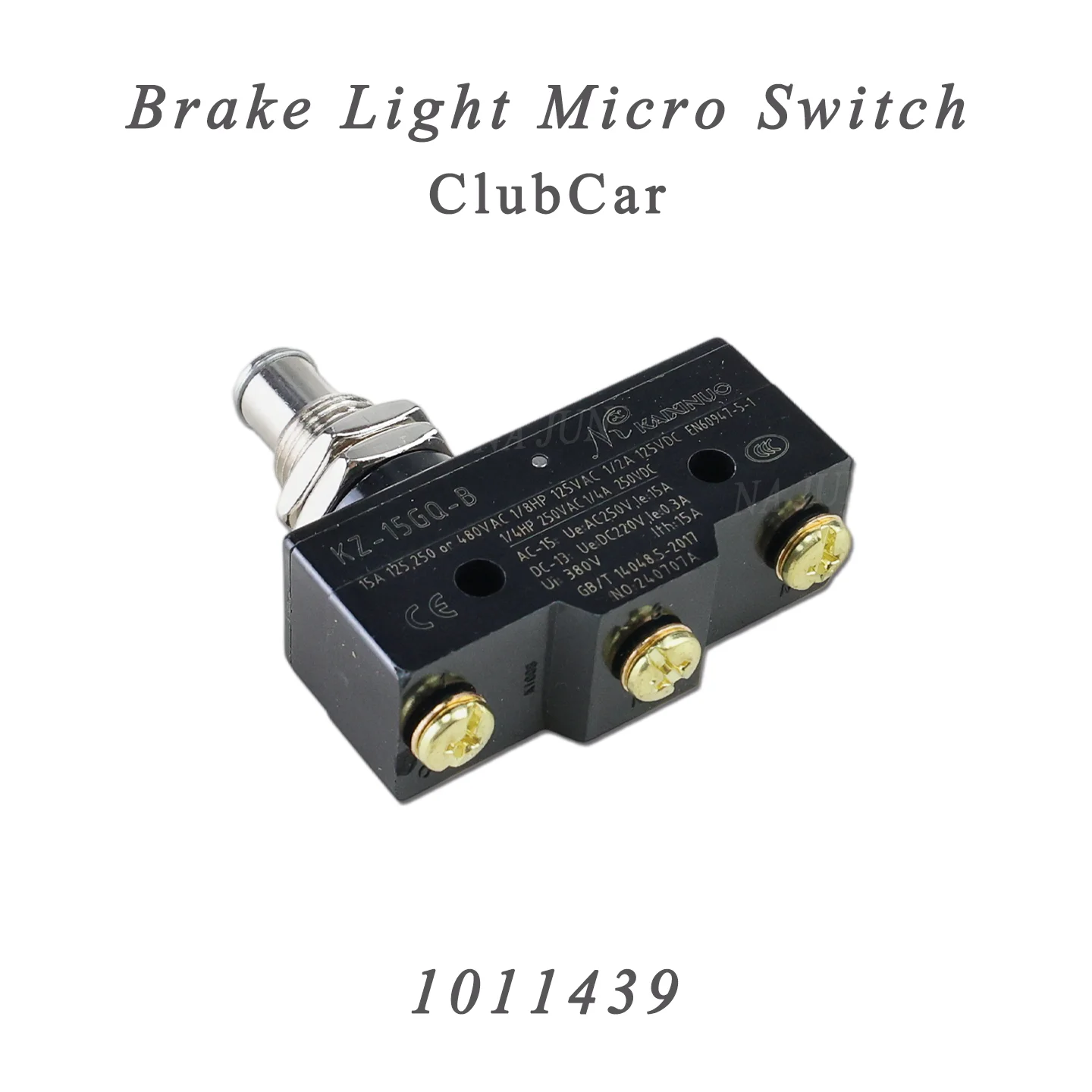 Club Car Golf Cart Brake Light Switch 3 Terminal Plunger Brake Switch Replacement 1011439 12374 G1 13141 G1