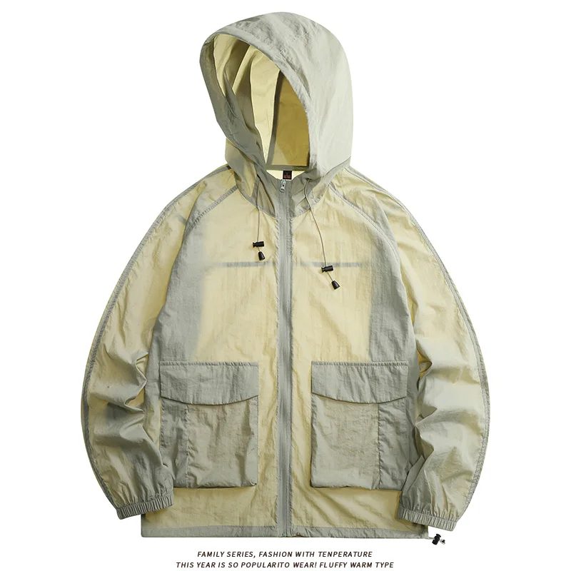 Outdoor Men's Waterproof Sun Protection Jacket Ultra-Light Thin Skin Coats Breathable UV Proof Fishing Ice Silk Sunscreen Coat