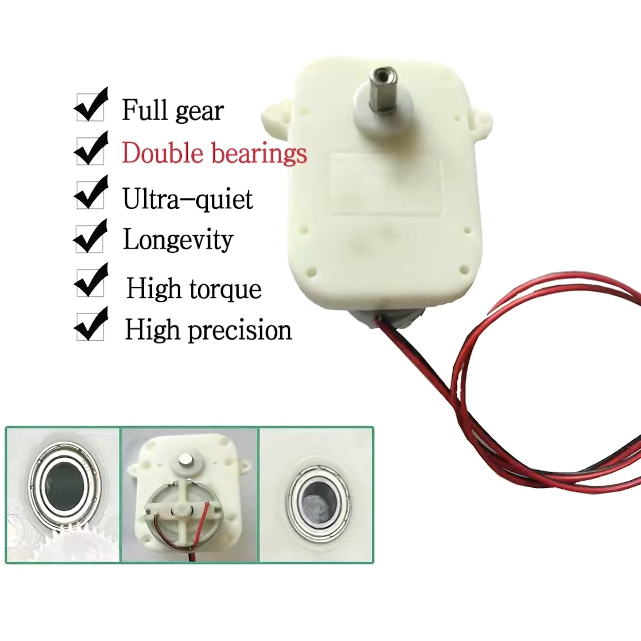 Dual Bearing High-Precision 3V Reduction DC Motor Long-Life RF-500TB Vending Machine Watch Winder‌ for Precision Applications