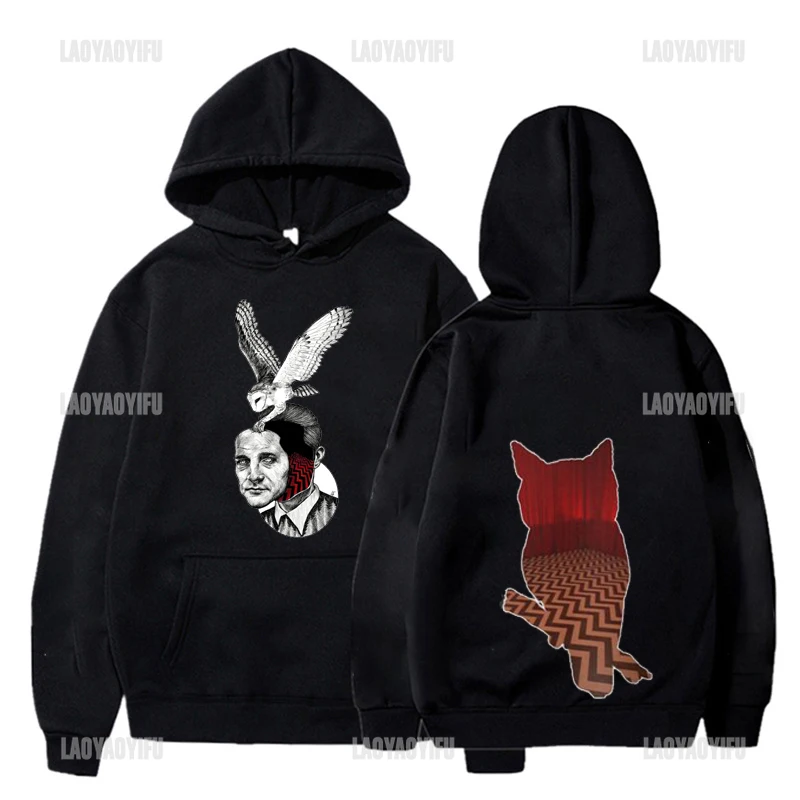 Classic TWIN PEAKS  Trend  Hoodie Autumn Winter Eagle Flying Head Hoodies Loose  Hooded Harajuku  camisa Y2k Sweatshirt