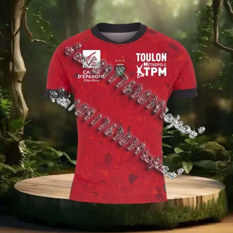 

2024 New Arriavl France TOP 14 Rugly Jersey 24-25 Game Jersey Oversized Rugby Club Toulonnais Football Short Sleeve Tops