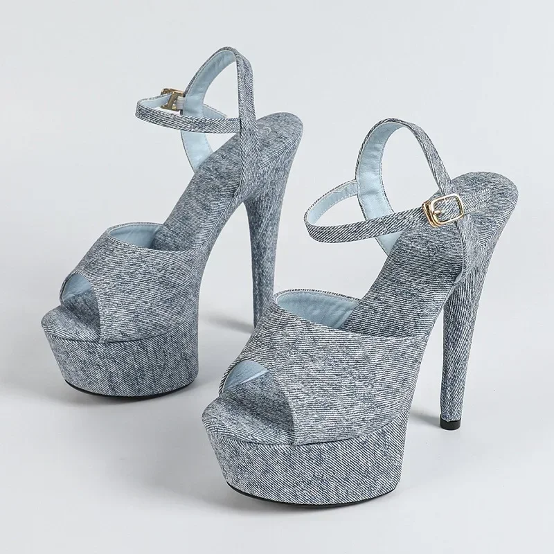 Shoes for Women Summer Buckle Strap Women's Sandals Fashion Design Open Toe Stiletto High Heels Nightclub Stripper Shoes Zapatos