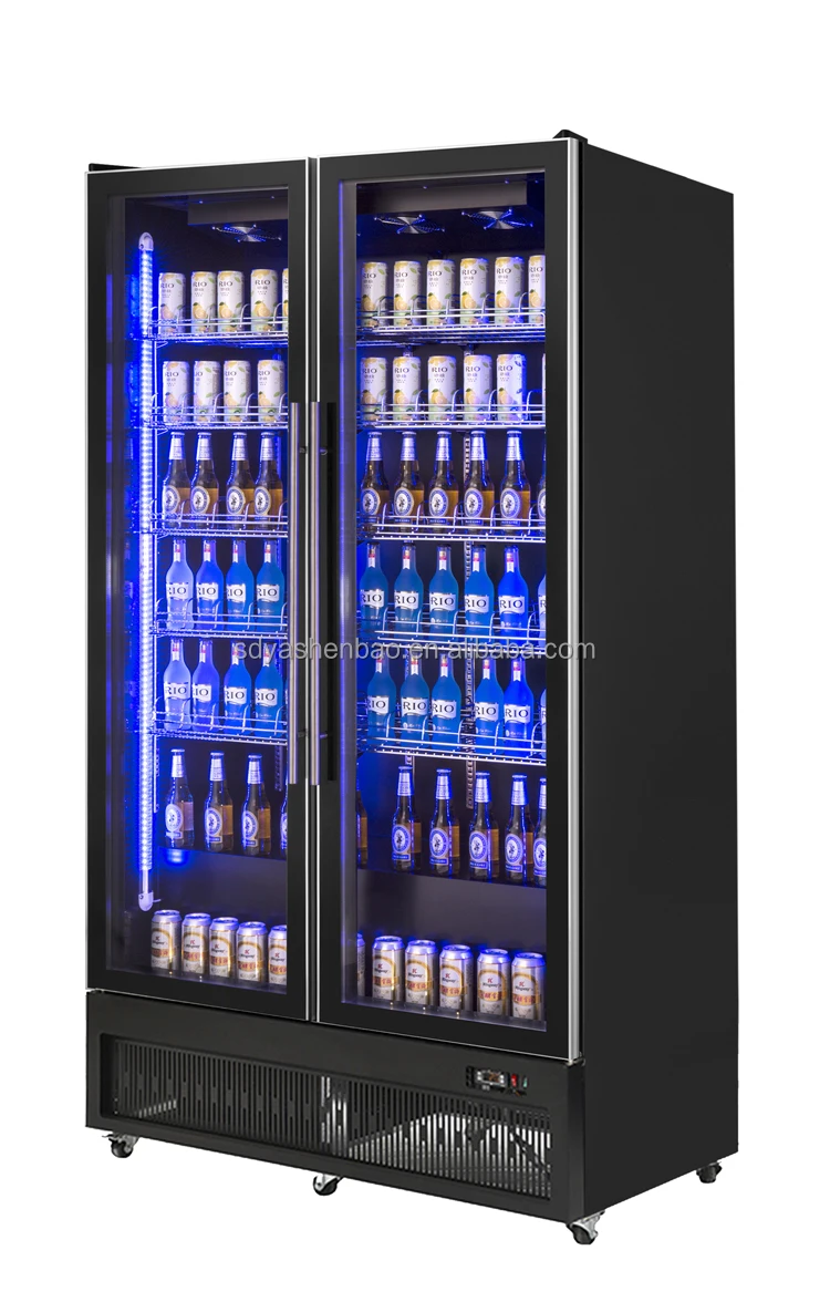 نمط جديد ثلاثة ألوان أدى ضوء النبيذ برودة البيرة الثلاجة مع ضاغط أسفل