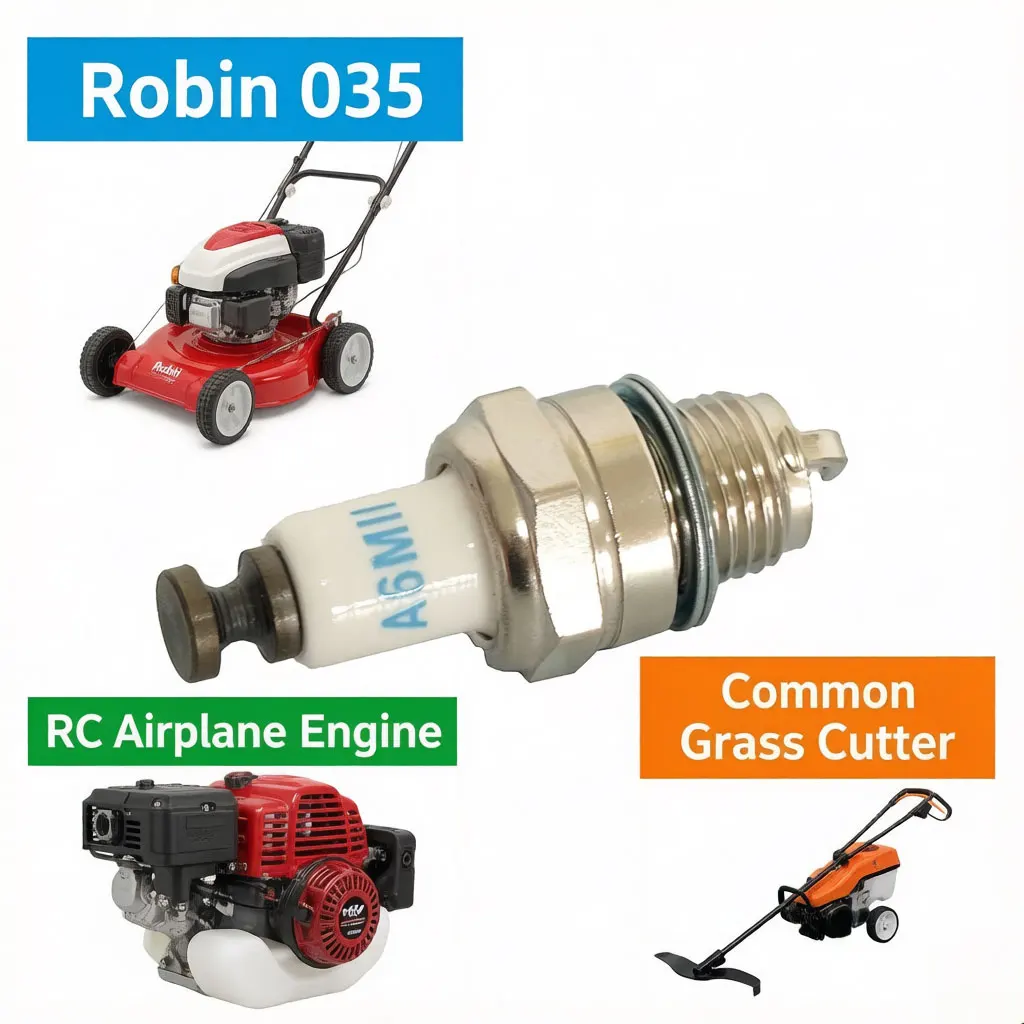 CM6A Spark Plugs 4-Stroke Engine Ignition Plug For Robin 035 Grass Trimmer Brush Cutter RC Airplane Engine Parts