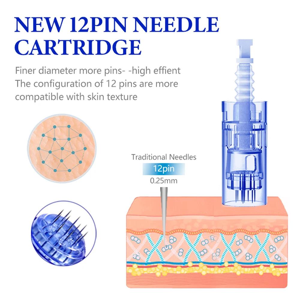 Bezprzewodowe pióro Derma Pen Ultima X6 6 Cyfrowe pióro do mikroigłowania z 20 szt. Dr Needle Pen Cartrdiges do terapii mikroigłowej