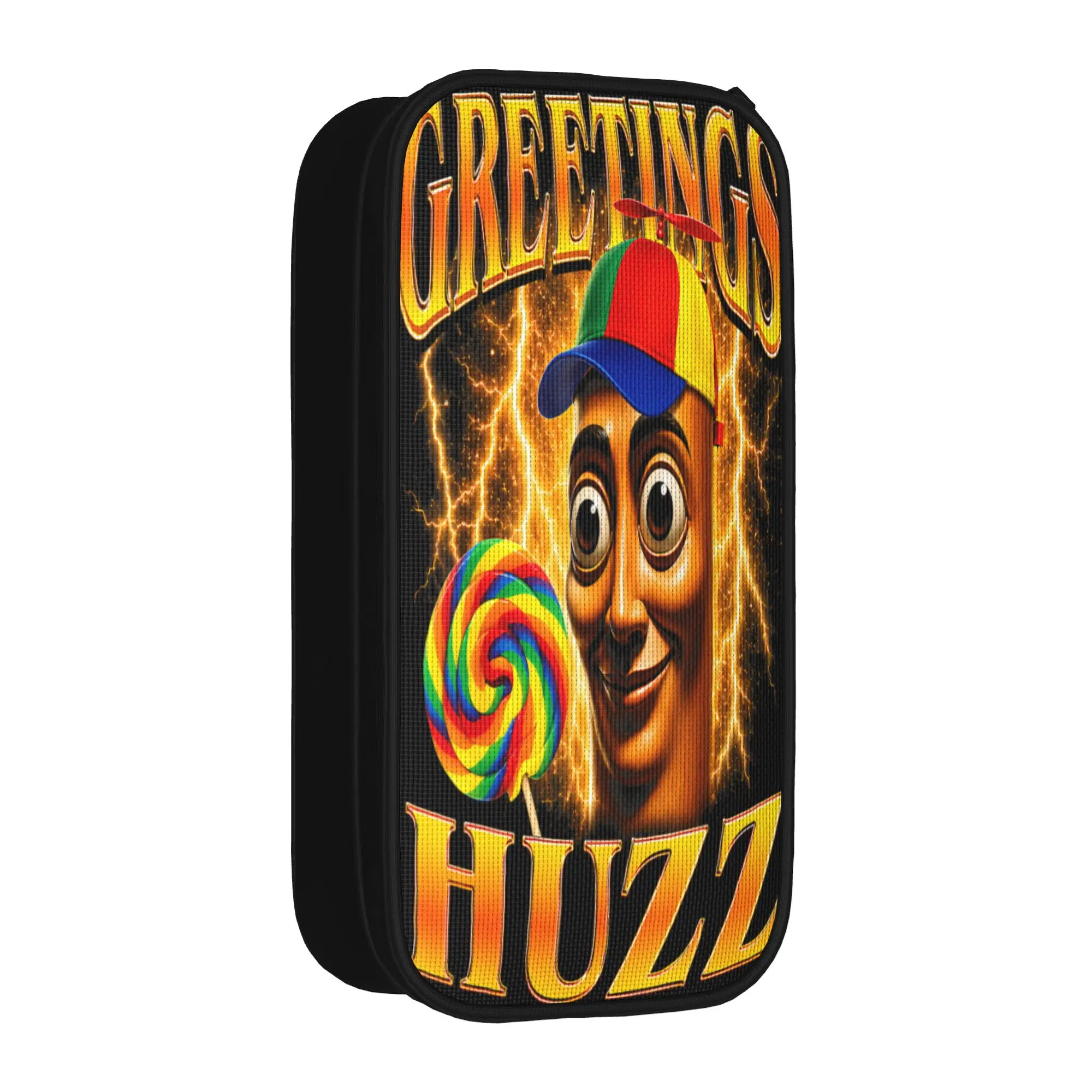 Greetings Huzz Funny Lollipop Tung Tung Sahur Meme Pencil Case  Boy Girl Aesthetic Pencil Pouch Design School Pencil Cases