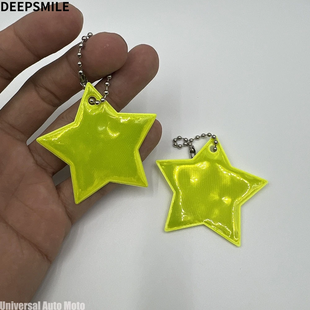 PVC Star Reflective Stripe Double-sided Reflective Keychain Night Safety Reflector Interior Accessorie Key Ring Multi Color New