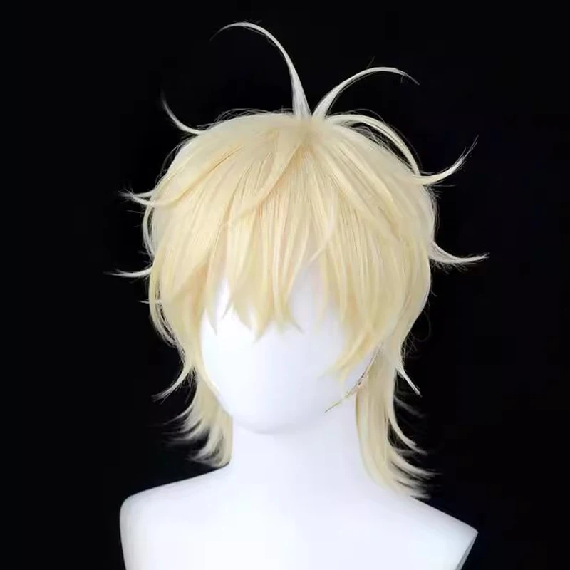Luka Luca Wig Anime Alien Stage R7 Cosplay Prop Wig Short Light Golden Curly Hair Halloween Christmas Role Play Men Wigs