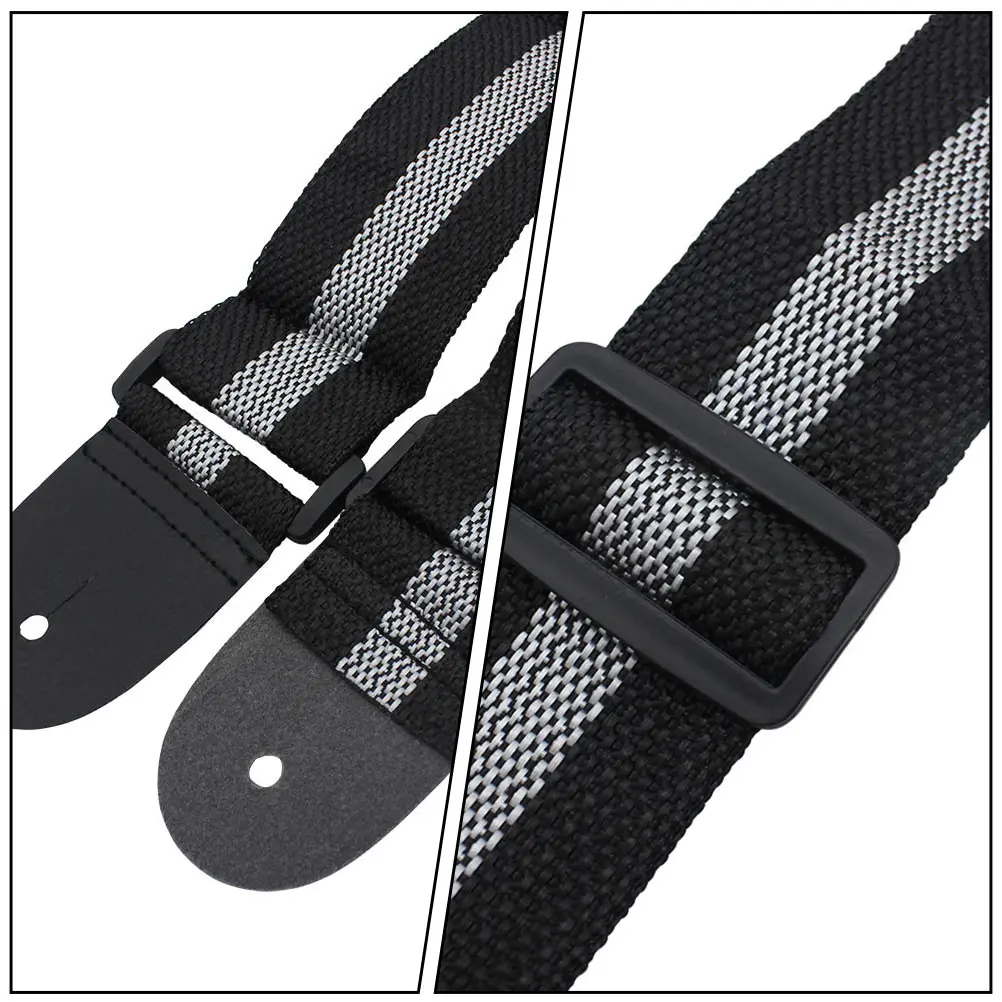 2 قطعة الأشرطة توسيع حزام باس قابل للتعديل Pu عززت ينتهي الثقيلة مشبك لإمدادات الغيتار الصوتية الكهربائية