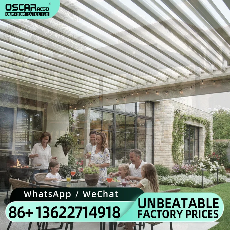 Adjustable Aluminium Pergola with Slatted Roof for Terrace Wall Hanging in Outdoor Backyard Garden pergola