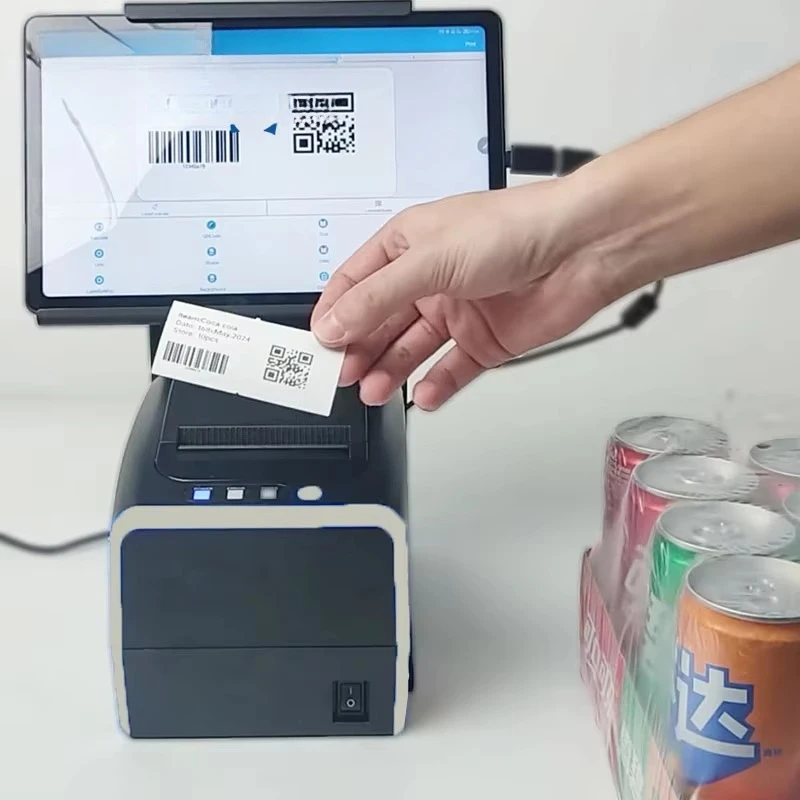 Direct Liner Less Thermal Label Printer ZY-3311 3inch Auto Cut Inkless Sticker Barcode Printer