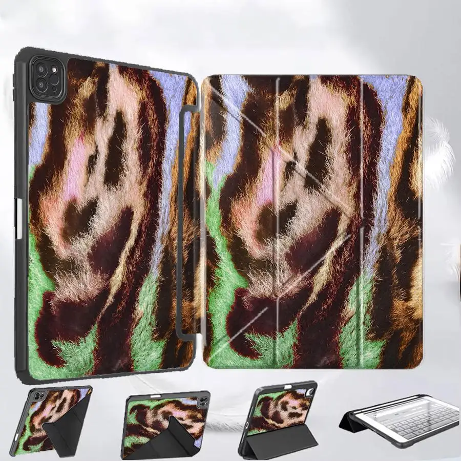 

Чехол для планшета с леопардовым принтом для iPad Pro 11, 10, 9, 8, 7 поколений, 12.9 дюймов, Mini 6, 7, Air 4, 5, M3, M2, M4, 11 дюймов Pro 2025, с держателем