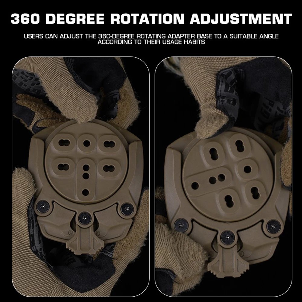 Adattamento per fondina tattica Molle Girevole da 360 gradi Fondina da caccia Base di montaggio Accessori per fondina softair modulare per paintball