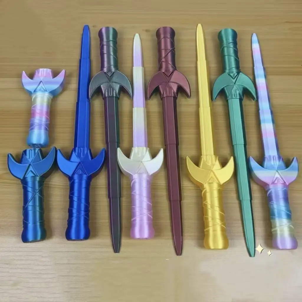 Creative 3D Printed Scalable Swords Cosplay Accessories Kids Adult Bedroom Ornaments Birthday Party