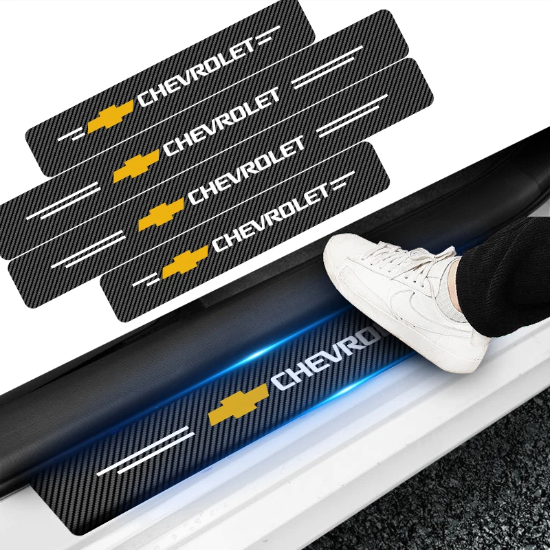 Carbon Fiber Car Sticker Trunk Protective Strip Anti Scratch Decal For Chevrolet Silverado Impala Malibu Equinox Cruze Camaro