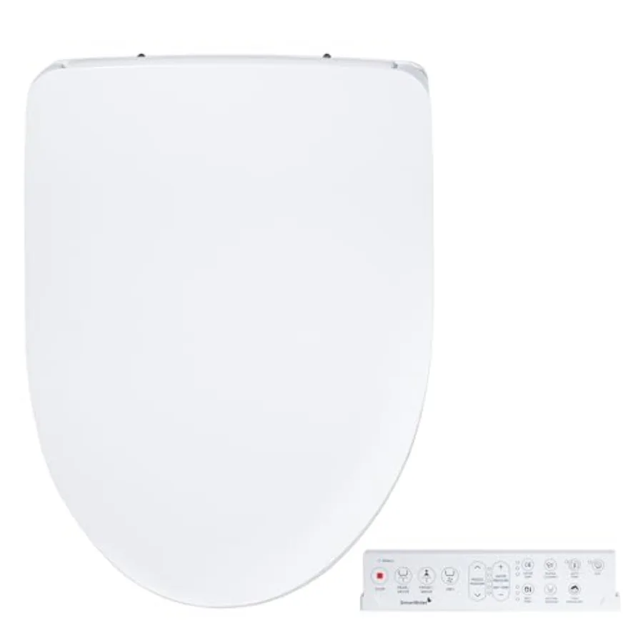 

Luxury electric smart bidet toilet seat for home use, ceramic white, advanced endless warm water and LED night light features,