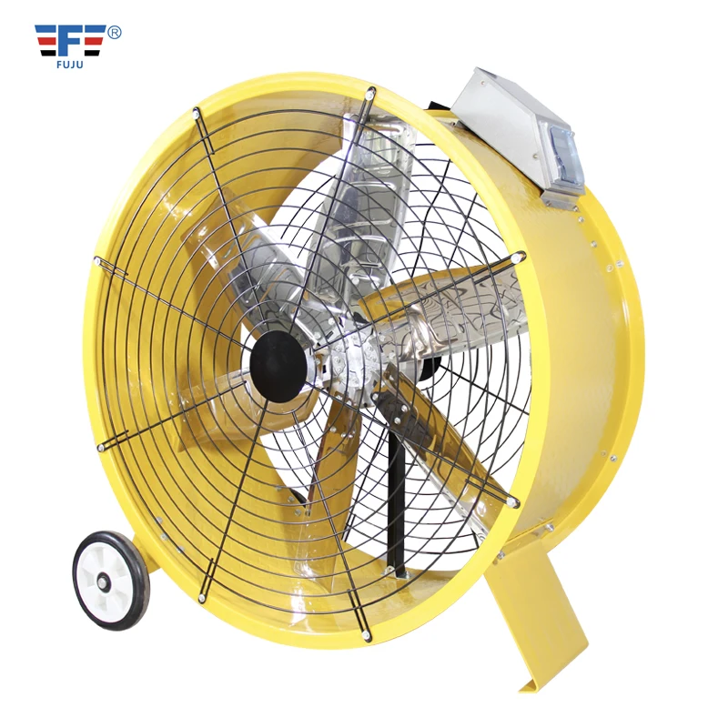 Commercial Moveable High Power Rolling Gym Greenhouse Floor Stand Ventilation Exhaust Drum Fan