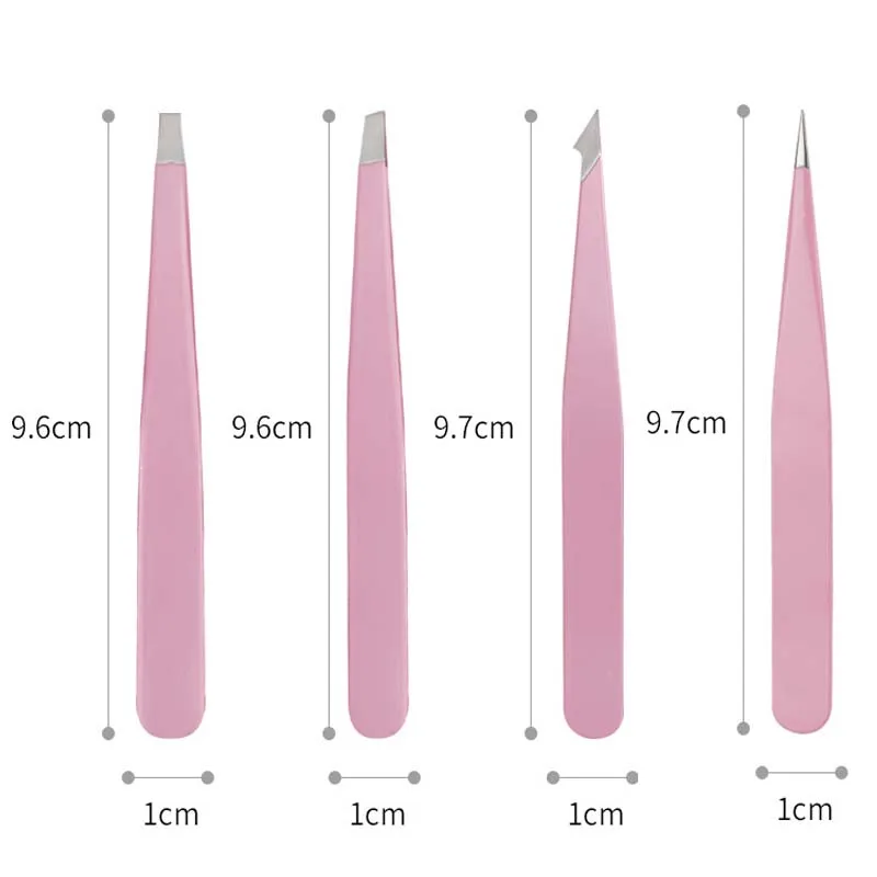 스테인리스 스틸 속눈썹 트위저 박스 포함, 눈썹 트리머 클립, 휴대용 핀셋 키트, 눈썹 핀셋 세트, 뷰티 메이크업 도구