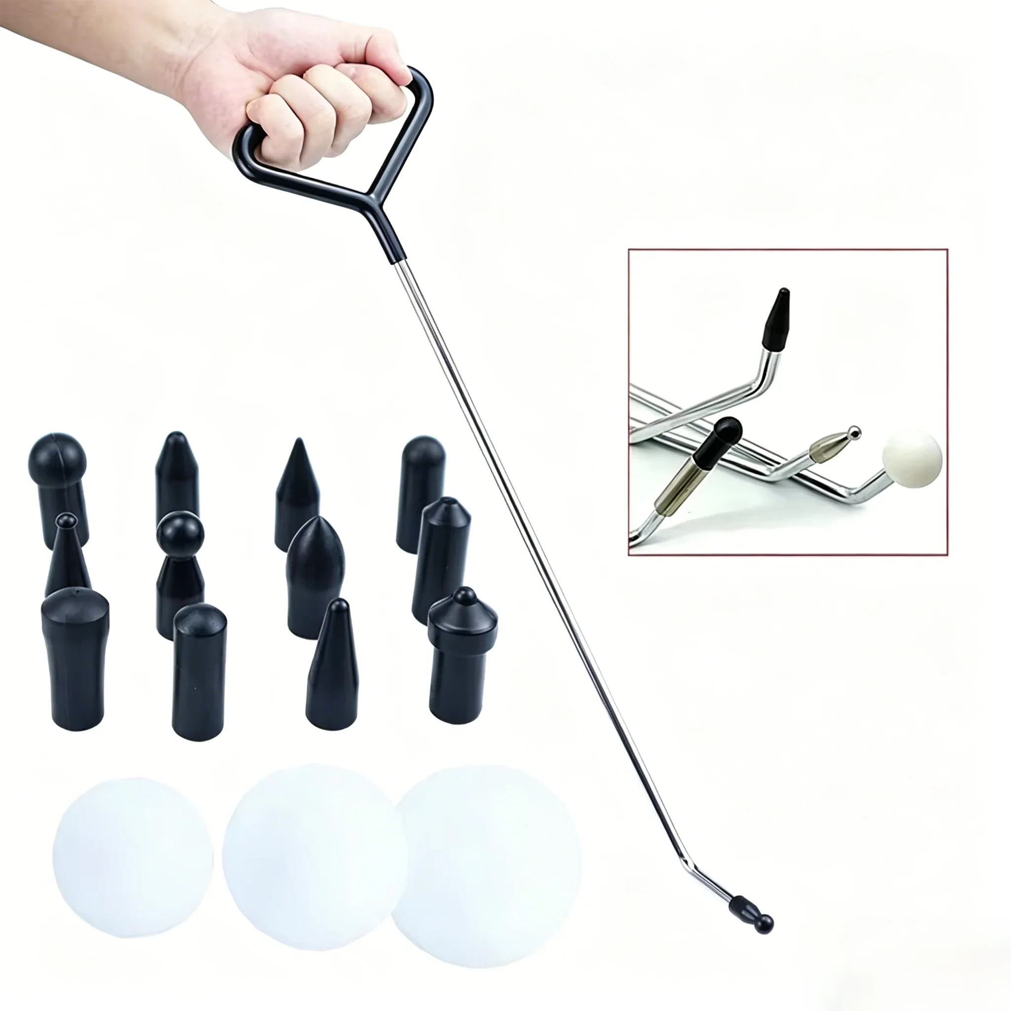 

Car Dent Repair Head Replacement Hooks Stainless Steel Push Rods Removal Crowbar Kit for car Body dents and Hail Damage Removal