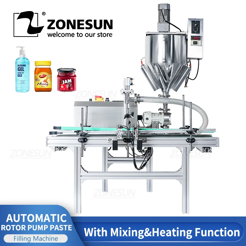 Zonesun ZS-DTGT900M Máquina de enchimento de líquidos grossos, cola, loção, detergente, equipamento de embalagem, bomba de lóbulo rotativo