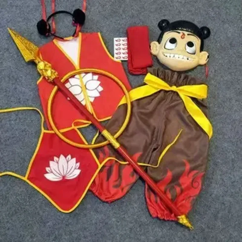 

New 11PCS Nezha 2 Anime Cosplay Costume Set for Kids Boys Girls Role Play Hallowmas Party Performance Photo Shoot VBVBFDYK2025