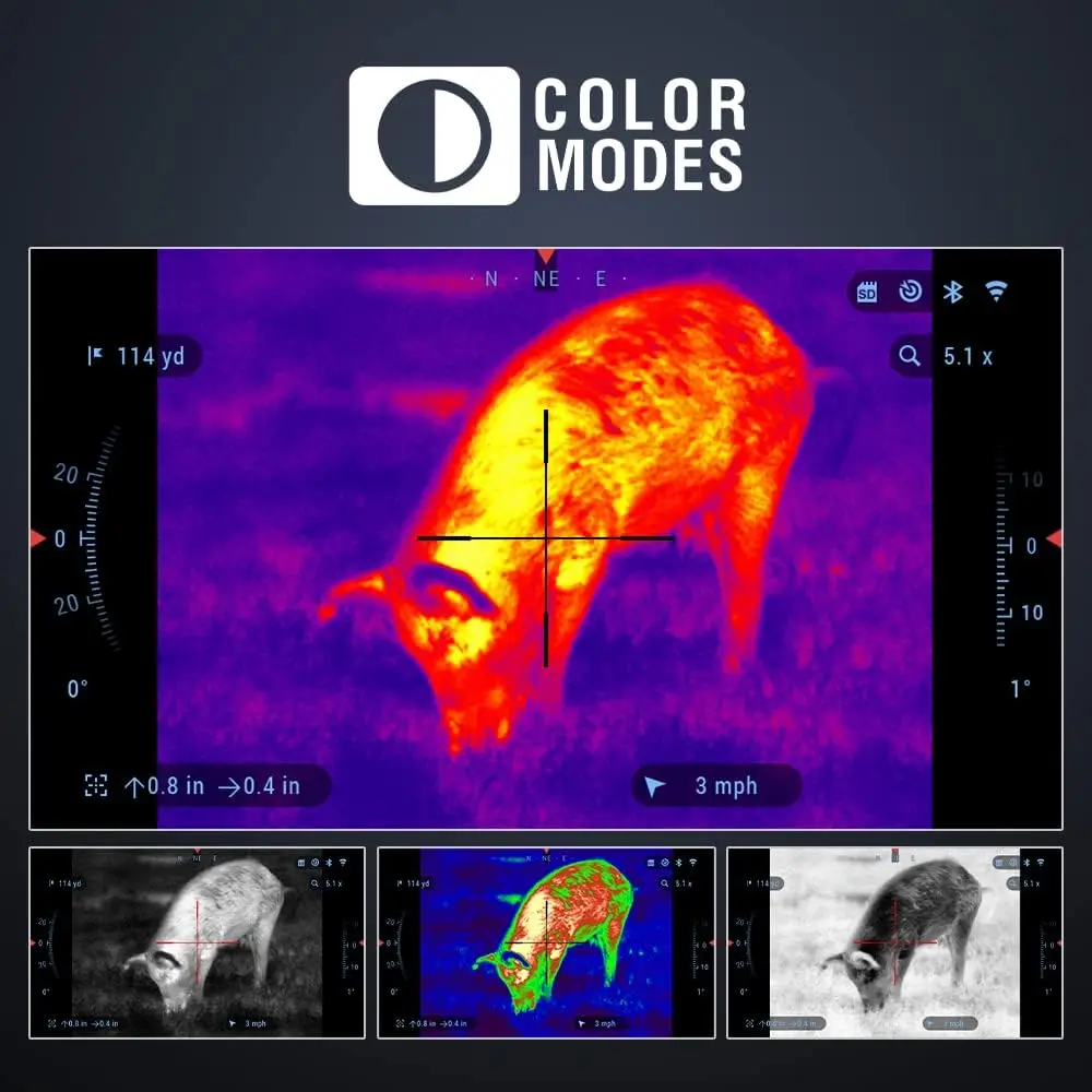 Thor 4, Thermal Rifle Scope with Full HD Video rec, WiFi, GPS, Smooth zoom and Smartphone controlling thru iOS or Android Apps