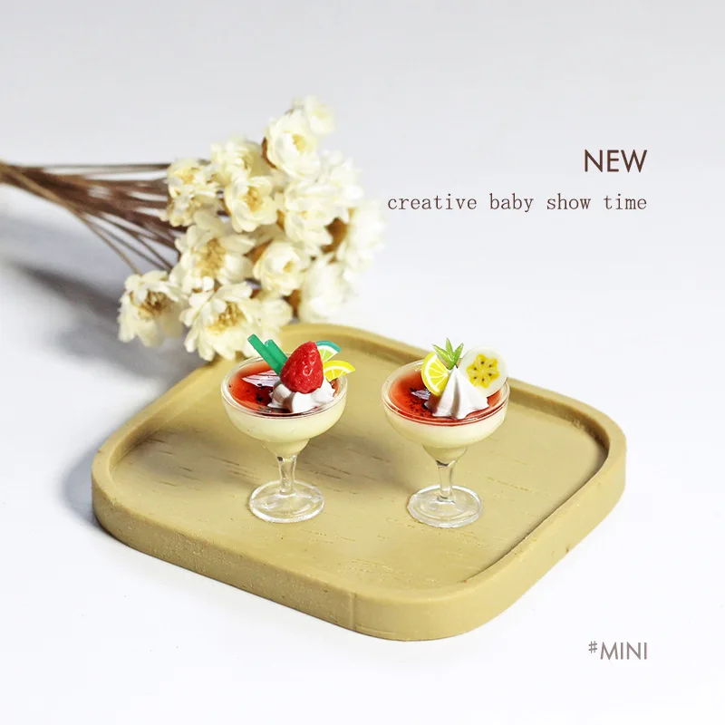 

Doll House Accessories 1:12 Miniature Model Simulation Highball Glass Yogurt Ice Cream Cup Micro-scene Dollhouse Decoration