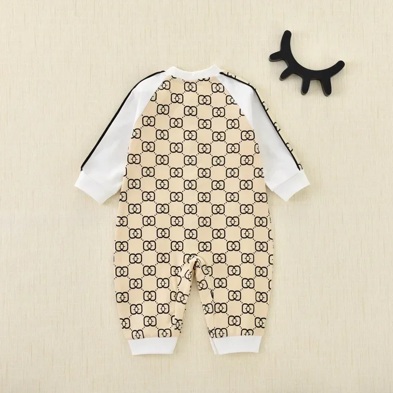 Baby Jumpsuit 100 Cotton Cute Newborn Long-sleeved Full-print Birthday Clothes Crawling Newborn Outfit Rompers Outing Clothes