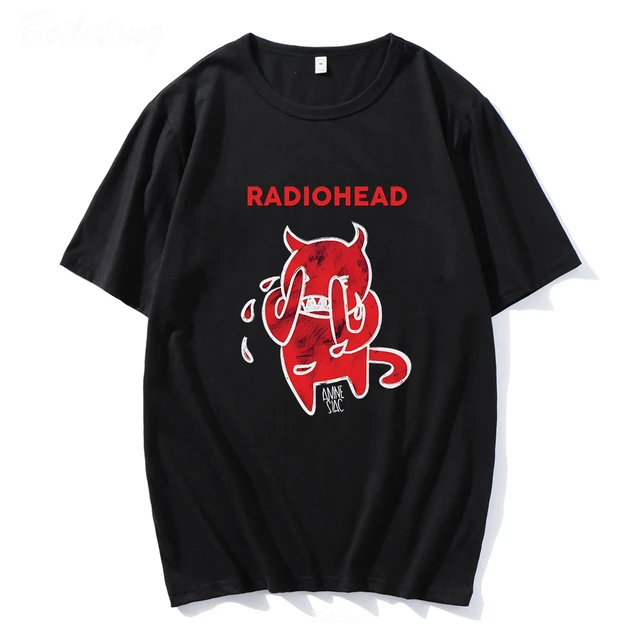 100 Cotton Men's T-shirt | Radiohead Shirt Vintage | Radiohead Black  T-shirt - Shirt - Aliexpress