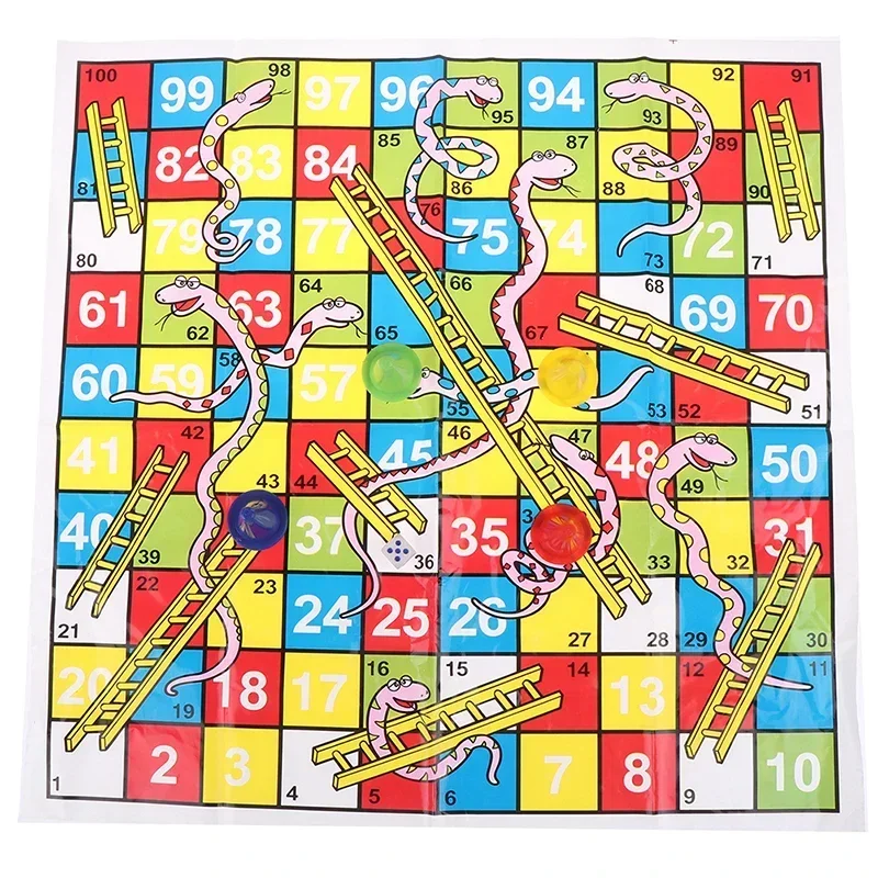 Snake Ladder Educational Kids Children Toys Family Interesting Board Game Gifts