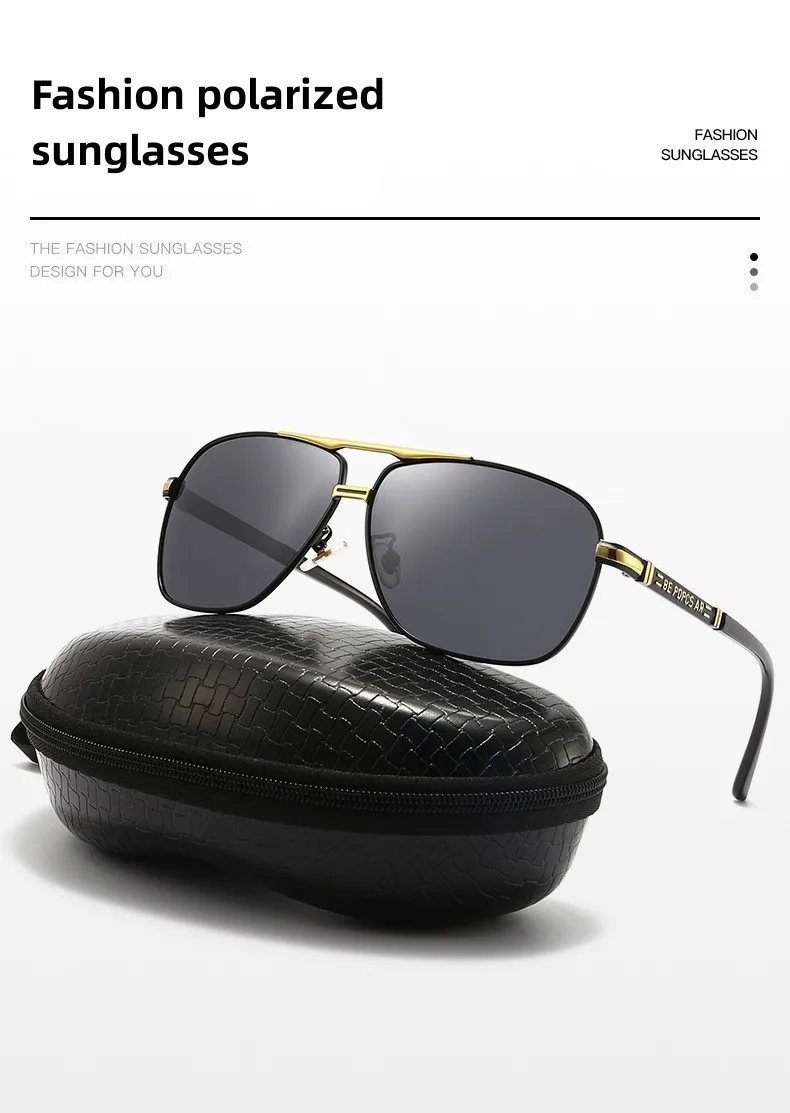 KAMMPT Übergroße Vintage Sonnenbrille Männer Frauen Mode Polarisierte Photochrome Shades Brillen Doppel Brücke Fahren Sonnenbrille – Detail 3