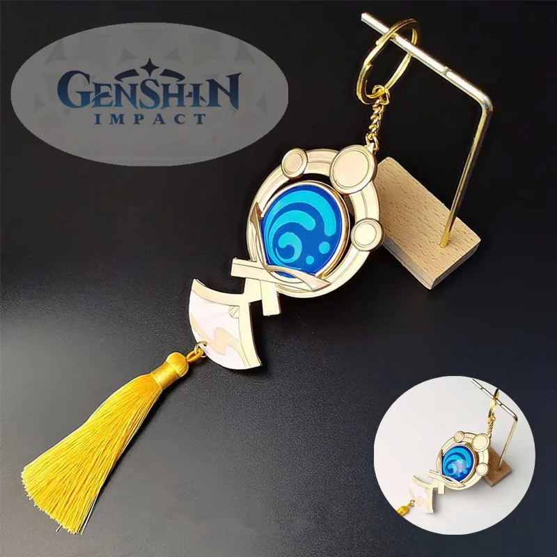 

God Eye Keychain Cosplay Anime Role Kamisato Ayato Game Genshin Impact Vision Alloy Pendant Fashion Accessory Jewelry Prop Gift