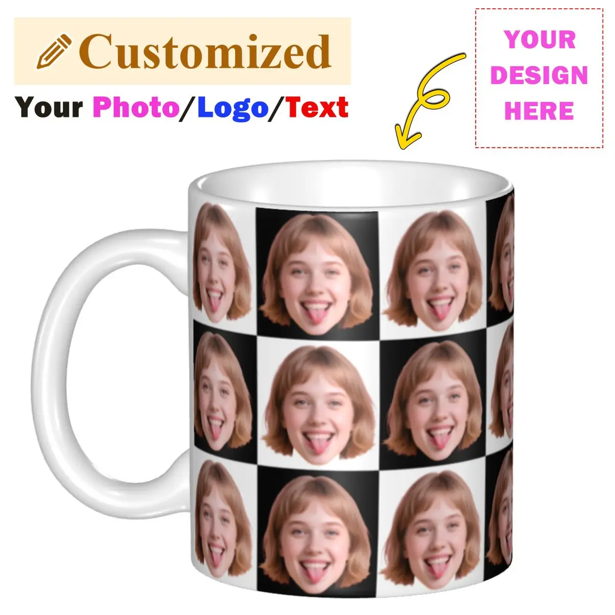 

Personalized Custom Face Photo Coffee Mug DIY Custom Ceramic Tea Milk Mug
