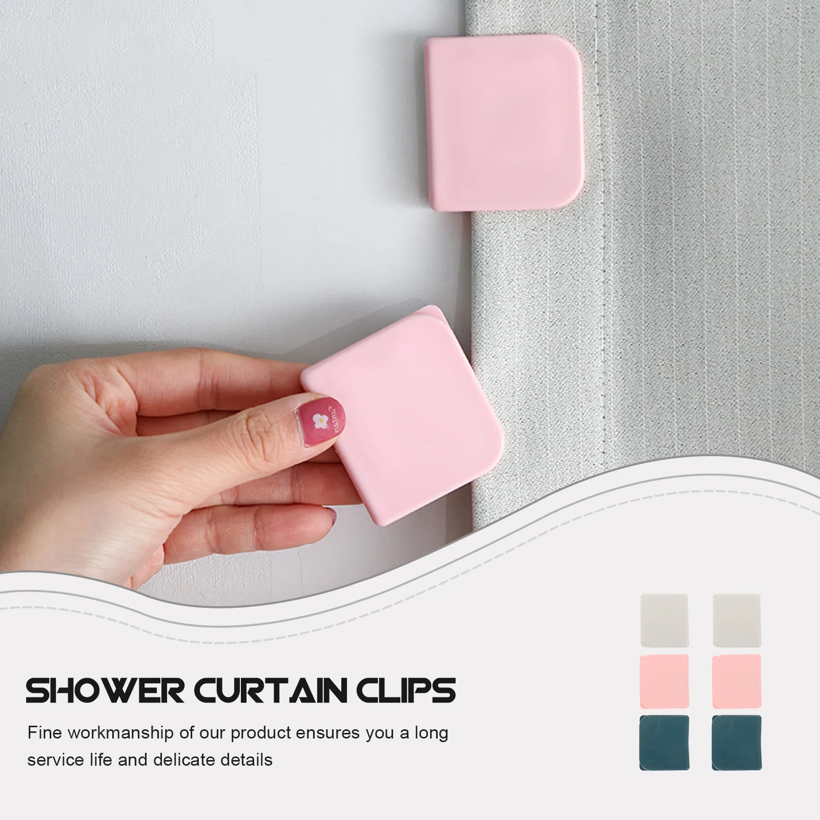 6 قطعة حامل ستارة الدش مقاطع الحمام البلاستيكية ذاتية اللصق للجدار سبلاش برهان الحرس دش سبلاش واقية الحرس #4