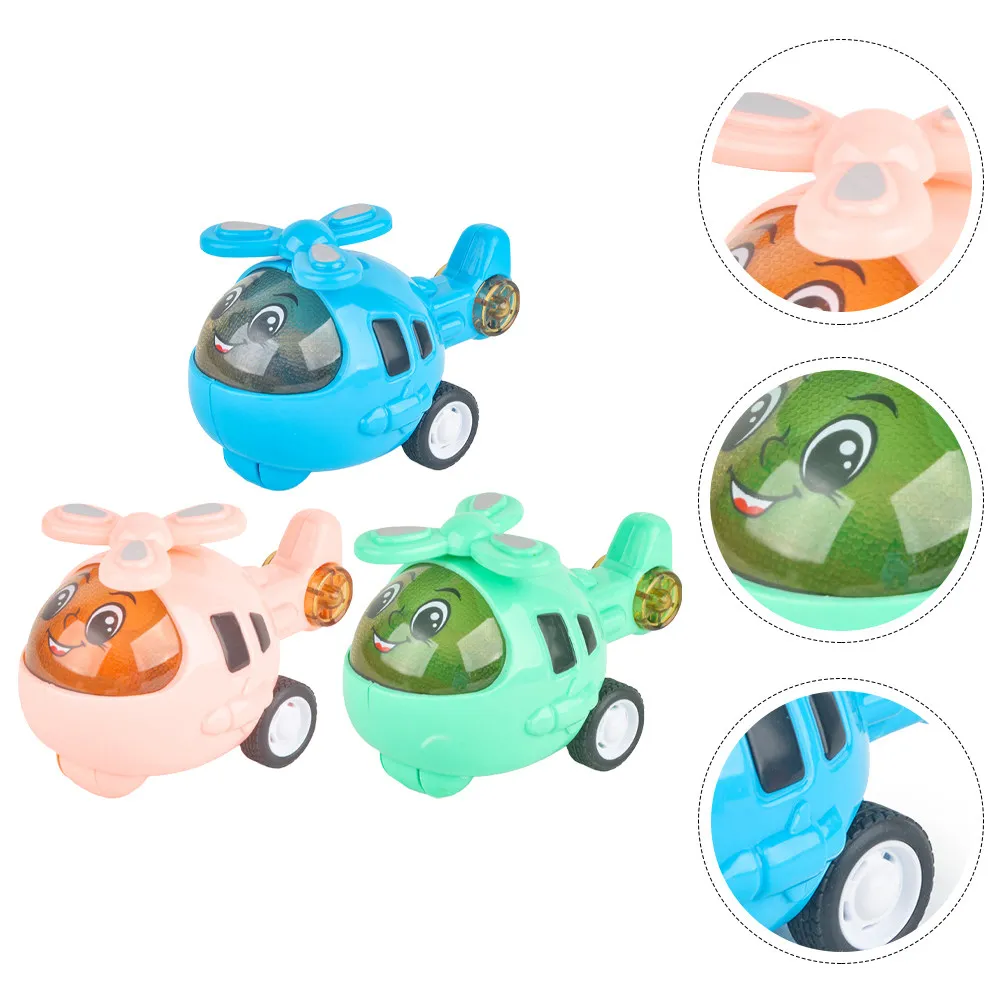 

Набор из 3 миниатюрных инерционных машинок-самолетов с мультяшным дизайном, развивающие игрушки для детей