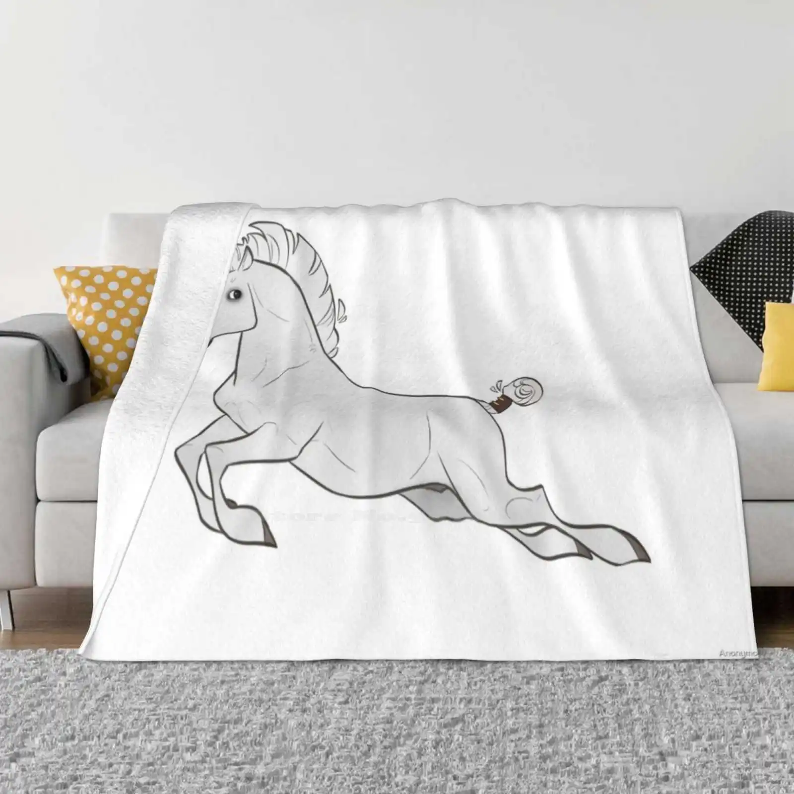 Lipizzaner-Pferd für Zuhause, Sofa, Bett, Camping, Auto, Flugzeug, Reisen, tragbare Decke, Pferde, graues Pferd, Lipizzaner Haute Ecole, Spanisch