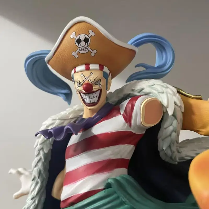 Nueva Figura de Anime de One Piece Shichibukai Buggy, Exquisita Estatua de Escritorio, Modelo Coleccionable, Adorno Artístico, Regalo Navideño